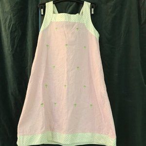 Girls Seersucker Dress with Palm Trees by Anavini